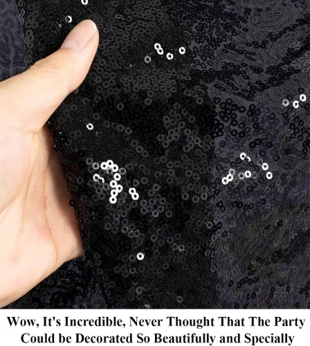Vista 2 de Partisout Tela de lentejuelas por el patio - Tela de 3mm brillante para manualidades DIY, disfraces y decoración de fiesta Material de brillo, 3