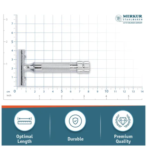 Vista 12 de MERKUR MERKUR Short Handle Safety Razor with 10 blades Cromo