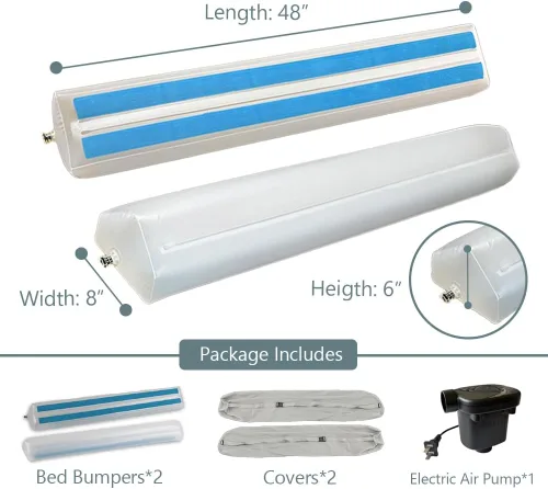 Vista 2 de Rieles inflables de protección para cama – Protector de asistencia anticaídas para cama, pacientes, ancianos, discapacitados, embarazadas