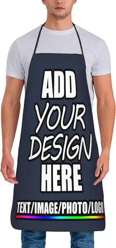 Vista 19 de Delantal personalizado personalizado para añadir nombre, foto, texto, logotipo, cocina ajustable para cocinero para hombres y mujeres