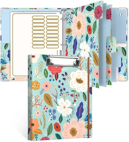Vista 43 de Rouidr Carpeta de 3 anillos con portapapeles, 1 pulgada, 8.5 x 11 pulgadas, tamaño carta, carpetas organizadoras con pestañas divisorias y fundas