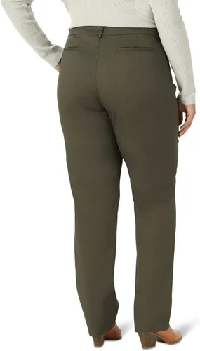 Vista 3 de Lee - Pantalón para mujer talla extragrande, de pierna recta, corte relajado, antiarrugas