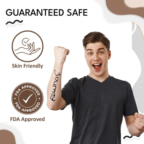 Vista 5 de Tatuajes temporales realistas personalizados, diseños de texto con nombre personalizado, crea tus propios tatuajes falsos para adultos, hombres