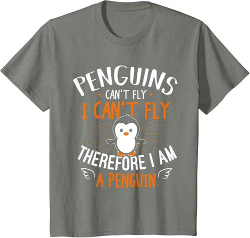 Vista 97 de Penguins Can't Fly Shirt - Camiseta de regalo para amantes de los pingüinos, Azul Azul Marino