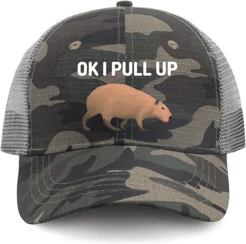 Vista 9 de Hat Ok I Pull Up Dad Hat for Men Vintage Denim Hats Adjustable