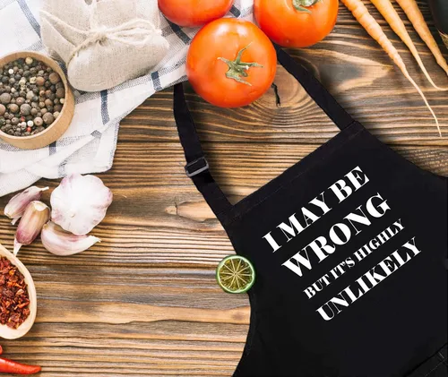 Vista 4 de Divertidos delantales para hornear para mujeres y hombres con 2 bolsillos, delantal impermeable ajustable para cocinar cocina a la parrilla