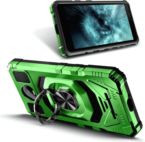 Vista 2 de Funda diseñada para Schok Volt SV55 con protector de pantalla [vidrio templado], funda protectora a prueba de golpes [grado militar] con soporte