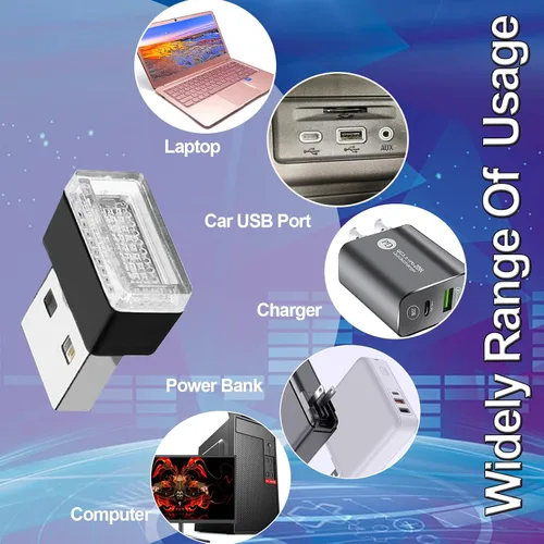 Vista 3 de Minilámparas ambientales universales, 2 unidades, de LED por USB, miniaccesorios para automóvil