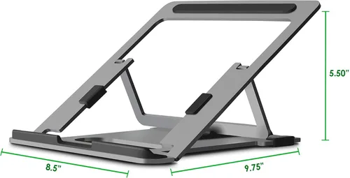 Vista 6 de Soporte plegable portátil de altura ajustable para laptop, elevador ligero y antideslizante para laptop Soporte de aluminio para portátil/tableta