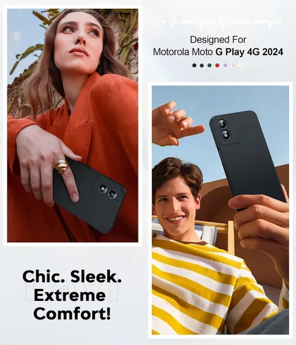 Vista 6 de LeYi Funda para Motorola Moto G Play 4G 2024: Funda para Moto G Play 4G 2024 con funda delgada y antiarañazos, silicona líquida a prueba de golpes