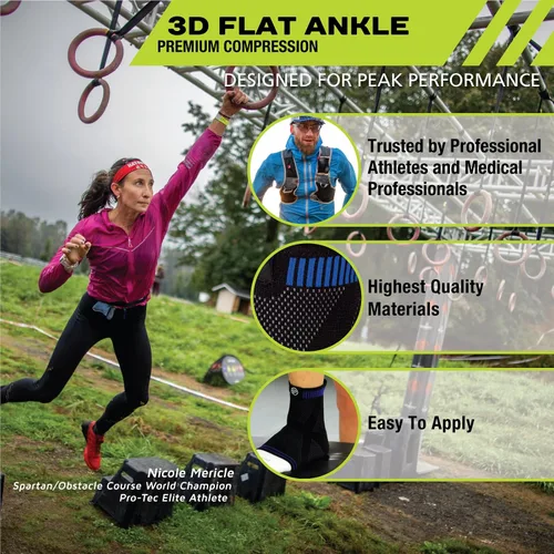 Vista 2 de Pro-Tec Athletics Soporte de tobillo plano 3D, ajuste personalizado, tela transpirable, estiramiento multidireccional para apoyo y flexibilidad