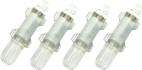 Vista 2 de Paquete de 4 luces LED de caída profunda para pesca subacuática, señuelo de cebo de calamar, vida útil de 500 horas, 1,968.5 ft de profundidad