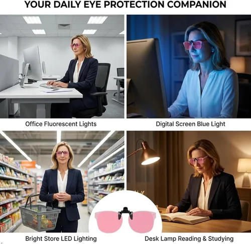 Vista 8 de Eyekepper Gafas de migraña para mujer y hombre, FL-41 con clip