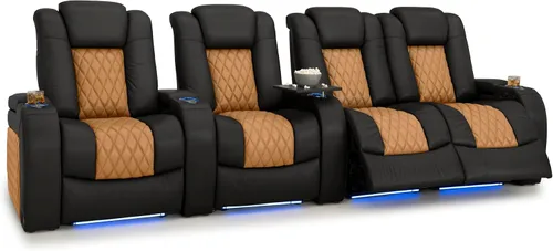 Vista 195 de Seatcraft Asiento de cine en casa Diamante Marrón Reclinable Individual