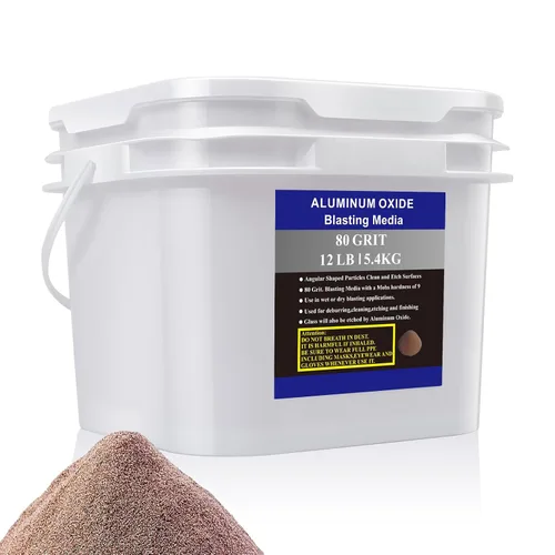 Vista 7 de Óxido de aluminio – 12 libras – Medios abrasivos de chorro de arena media a fina para gabinetes de voladura o pistolas de granallado. Grano #60