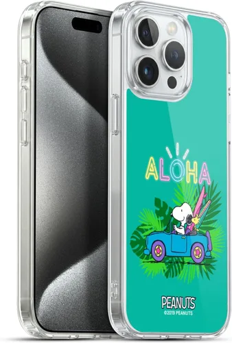 Vista 13 de Head Case Designs Funda de gel suave con licencia oficial de Peanuts Tropical Surf Snoopy Aloha Disco compatible con Apple iPhone 13 Mini Surf