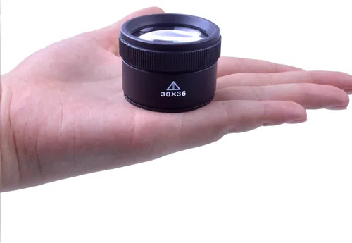 Vista 5 de BronaGrand Lupa óptica 30X Lupa Lupa Loop Microscopio Lupa Lente Portátil para Joyero, Monedas, Sellos