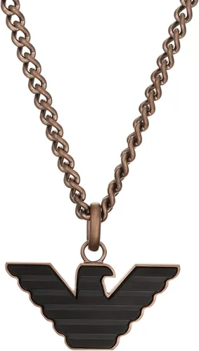 Vista 2 de Emporio Armani Collar con colgante de acero inoxidable marrón y negro para hombre modelo EGS2935200 Metal no precioso No es una piedra preciosa
