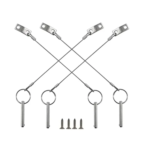 Vista 7 de 4PIECES of Quick Release Pin 1/4" Diameter, Usable Length 1-1/2"(38mm), Total Length 2"(51mm) Full 316 Stainless Steel, Bimini Top Pin, Marine