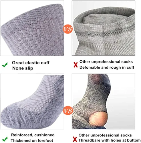 Vista 5 de WIFFGO Calcetines acolchados atléticos para hombre para correr compresión entrenamiento talla 6-14 calcetines deportivos para exteriores
