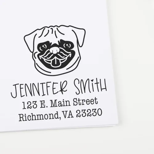 Vista 40 de Sello de dirección personalizado Basset Hound – Sello personalizable con nombre y dirección para sobres, ideal para amantes de los perros