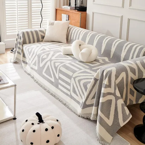Vista 62 de VClife Funda para silla con acento azteca bohemio de 59 x 71 pulgadas, funda reversible y lavable de felpilla para sillón, color marrón castaño