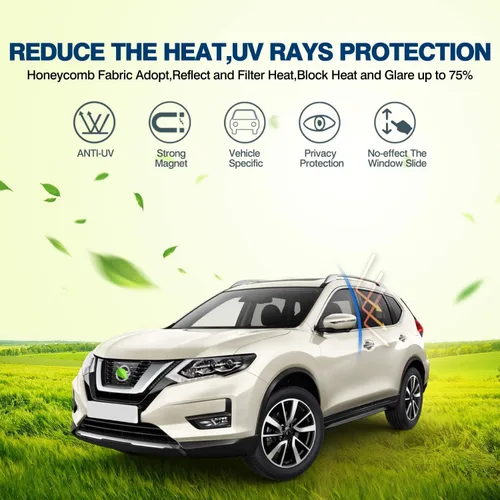 Vista 2 de Cartist Parasoles para ventana lateral de automóvil para Nissan Rogue 2014-2020 (no para Nissan Rogue Sport), parasoles para ventana, cubiertas