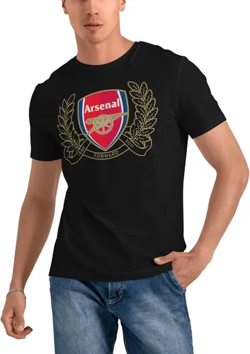 Vista 2 de Arsenal F.C. Camiseta unisex para fanáticos del fútbol, camiseta de manga corta con cuello redondo, camiseta con gráfico de Arsenal Crest