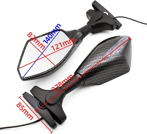 Vista 4 de Espejo retrovisor LED para motocicleta, retrovisor, retrovisor, retrovisor, retrovisor, retrovisor, espejos retrovisores para Yamaha YZFR15 XT660