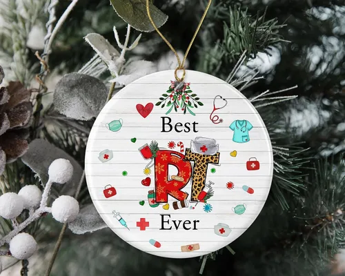 Vista 3 de Adorno de Navidad con el mejor terapeuta respiratorio de la historia, regalo para enfermera practicante, el mejor enfermera practicante del mundo