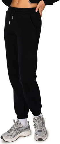 Vista 2 de Cali1850 Pantalón deportivo Cloud Nine Fleece para mujer, cintura alta, ajuste holgado, dos bolsillos, cintura elástica con cordón
