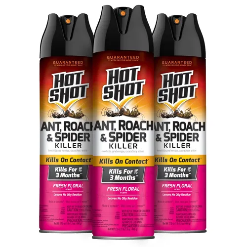 Vista 8 de Hot Shot Asesino de hormigas, cucarachas y arañas, 17.5 onzas, mata cucarachas y hormigas listadas en contacto, insecticida en aerosol