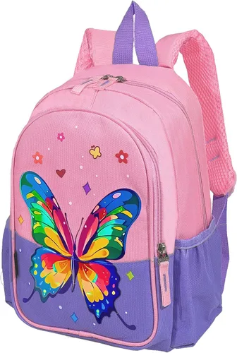 Vista 20 de Mochila de Viaje Preescolar para Niños Pequeños de 11 Pulgadas, Mochila Diaria Genial y Linda con Dibujos Animados, Rosa (Butterfly Pink)