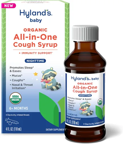 Vista 8 de Hyland's Baby Organic - Jarabe para la tos diurna todo en uno + apoyo inmunológico con saúco, vitamina C y zinc, 4 onzas líquidas