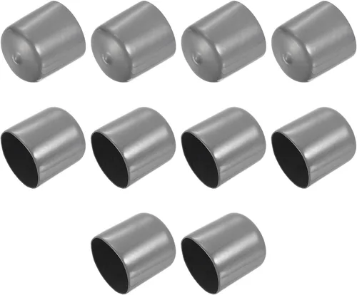 Vista 65 de uxcell 10 tapas de goma para extremos de 0.591 in de identificación, tapa de extremo redondo, protectores de rosca de tornillo, color negro