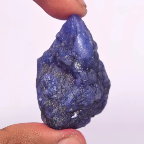 Vista 3 de GEMHUB Zafiro natural AAA++ calidad 119.50 quilates certificado cristal curativo piedra de zafiro azul crudo, Gema, azul