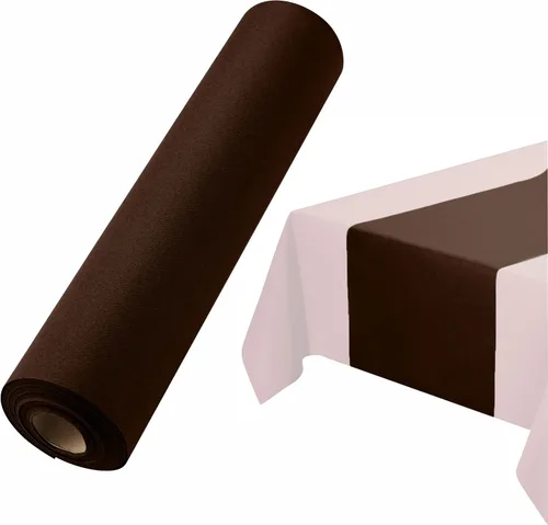 Vista 12 de Camino de mesa desechable para mesa de comedor, 16 pulgadas, paquete de 20 caminos de mesa de papel rosa similar al lino para fiestas, bodas