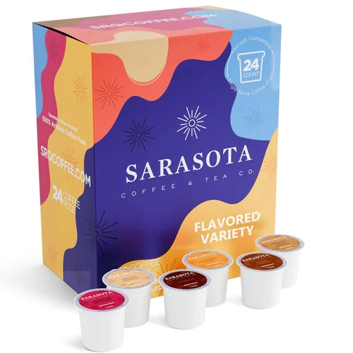 Vista 20 de Sarasota K-Cup Cápsulas de café Café con sabor a tostado medio Brownie de nuez y canela Una porción para cafeteras Keurig Gourmet, bajo