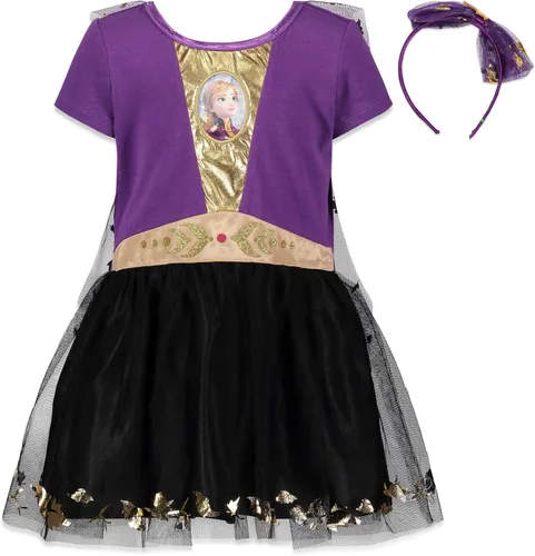 Vista 3 de Disney Frozen, Reina Elsa, Princesa Anna, vestido de manga corta
