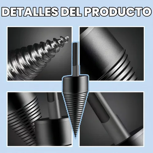 Vista 6 de Juego de brocas para leña, broca divisora de madera mejorada, resistente y desmontable, broca eléctrica separadora de madera, broca de fácil