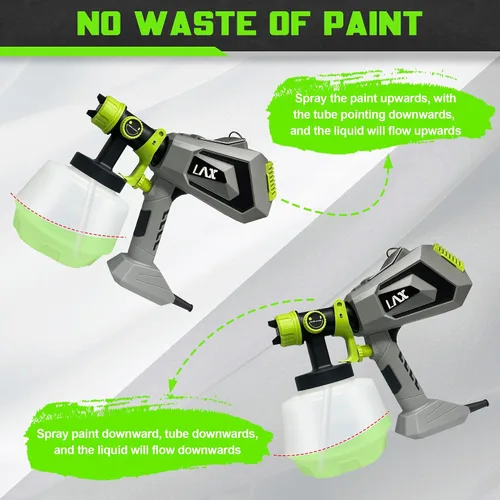 Vista 4 de Pulverizador de pintura de 700 W, pistola de pintura eléctrica con contenedor de capacidad de 40.6 fl oz, 4 tamaños de boquilla, fácil de limpiar