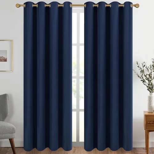 Vista 109 de Diraysid Cortinas opacas beige con ojales para dormitorio, con aislamiento térmico, cortinas de oscurecimiento de habitación, 38 x 54 pulgadas, 2