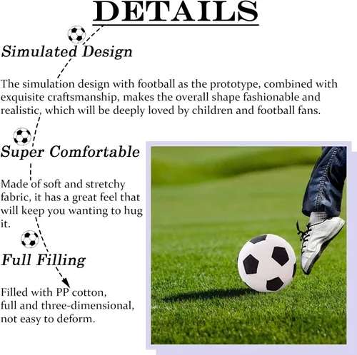 Vista 3 de zhidiloveyou Bola de fútbol de felpa de 9 pulgadas, regalo de fútbol de felpa para niños