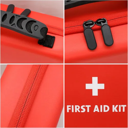 Vista 5 de Faylapa Bolsa de primeros auxilios de viaje, bolsa vacía de primeros auxilios, 9 x 7 x 3 pulgadas, bolsa organizadora de primeros auxilios portátil