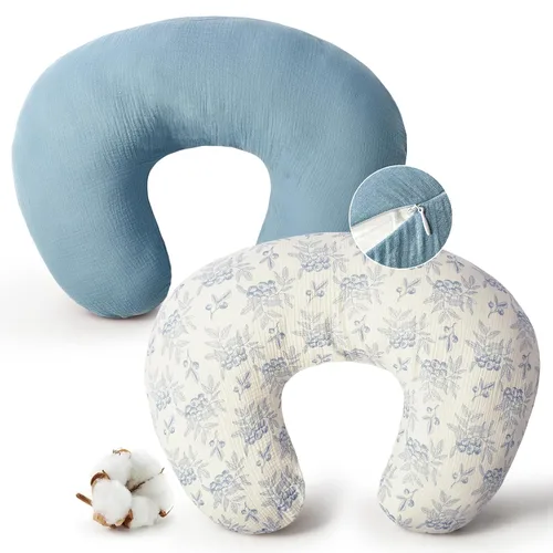 Vista 12 de FUNUPUP Funda de almohada de lactancia de muselina compatible con almohada de lactancia Boppy, fundas suaves de lactancia para bebés para almohadas