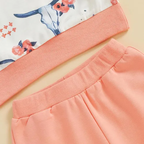 Vista 14 de Kaipiclos Ropa occidental para bebé niña, con lindo estampado con volantes, manga larga, pantalones para otoño e invierno, trajes de vaquera