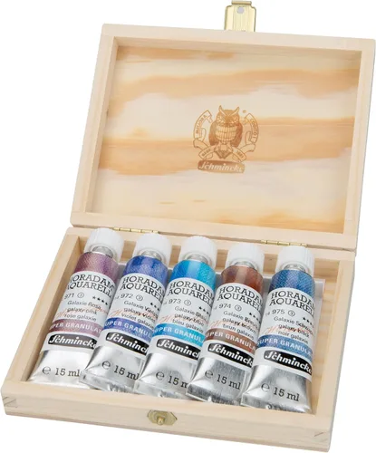 Vista 16 de Schmincke - HORADAM® AQUARELL, surtido completo de 40 medios recipientes de acuarelas de granulación súper fuerte, 74 440 097, caja de metal