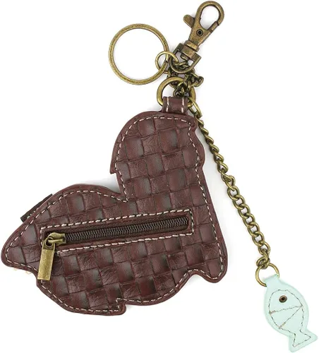 Vista 3 de Chala Bolsos de mano, estilo casual, suave, grande hombro o bolso cruzado con llavero, color verde azulado, Búho