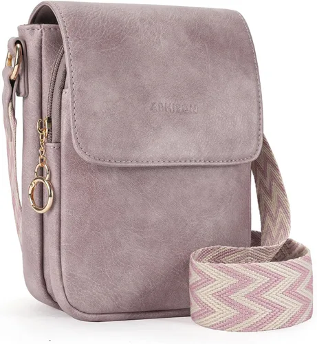 Vista 15 de APHISON Bolsos cruzados pequeños para mujer, a la moda, cartera de cuero para teléfono, monederos para tarjetas, ranuras para tarjetas con correa