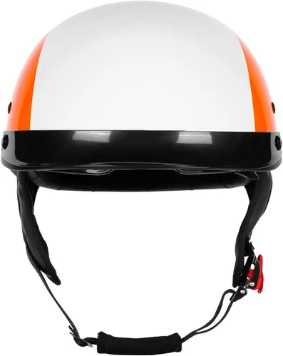 Vista 3 de Medio casco de motocicleta con visera para adultos y jóvenes, cascos retro aprobados por DOT para hombres y mujeres, compatibles con ciclomotor